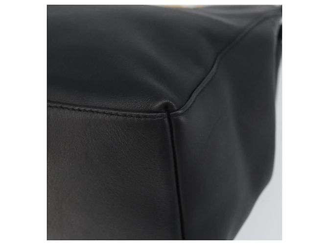 Borsa a mano in pelle Gancini Salvatore Ferragamo 2 in 1 Nero Oro Auth 157683 - vista 9