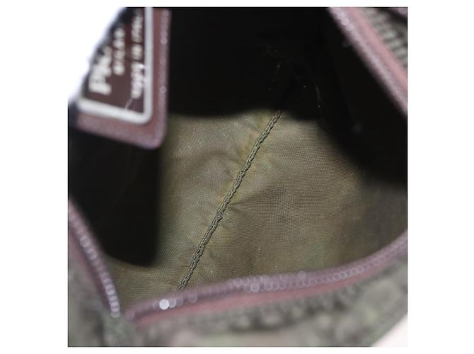 Borsa a Spalla PRADA Nylon Kaki Argento Autentica 156928 Cachi - vista 11