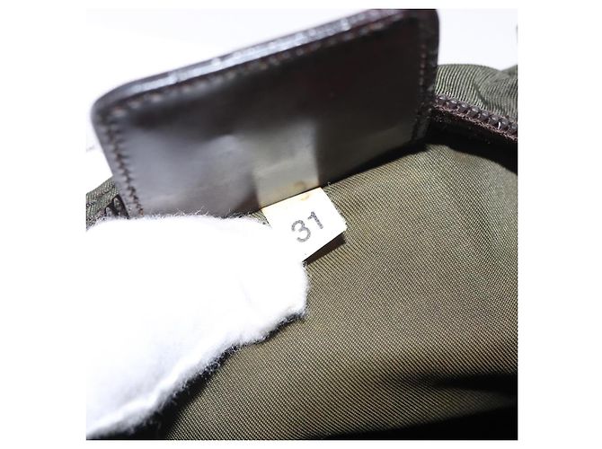 Borsa a Spalla PRADA Nylon Kaki Argento Autentica 156928 Cachi - vista 12