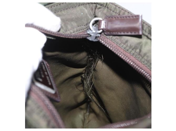 Borsa a Spalla PRADA Nylon Kaki Argento Autentica 156928 Cachi - vista 19
