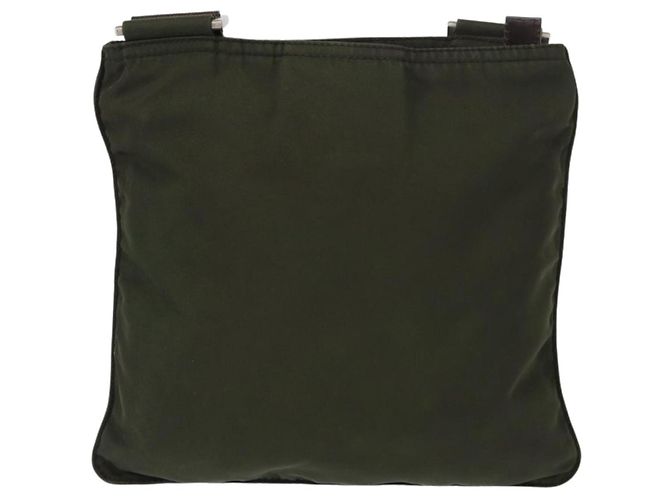 Borsa a Spalla PRADA Nylon Kaki Argento Autentica 156928 Cachi - vista 2