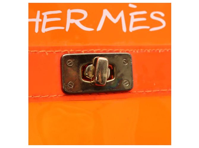 Hermès HERMES Borsa a Mano Kelly in Vinile Arancione Auth 158157 - vista 15