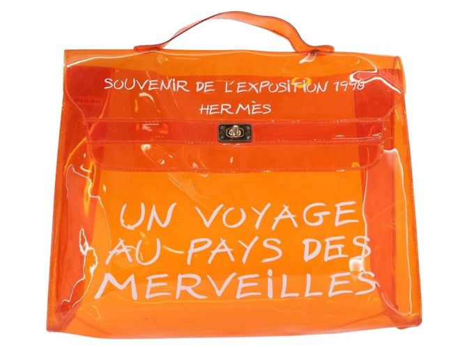 Hermès HERMES Borsa a Mano Kelly in Vinile Arancione Auth 158157 - vista 2