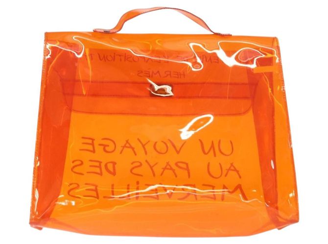 Hermès HERMES Borsa a Mano Kelly in Vinile Arancione Auth 158157 - vista 3