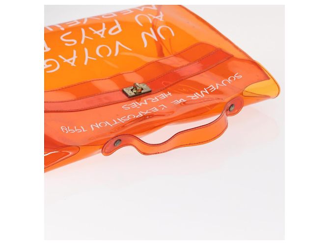 Hermès HERMES Borsa a Mano Kelly in Vinile Arancione Auth 158157 - vista 7