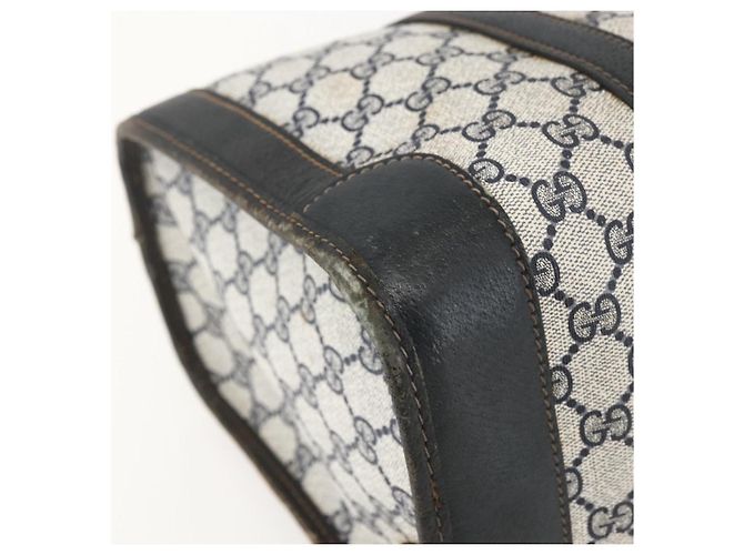 Borsa a Mano GUCCI GG Supreme PVC Blu Navy Oro Auth ka1142 D'oro - vista 14