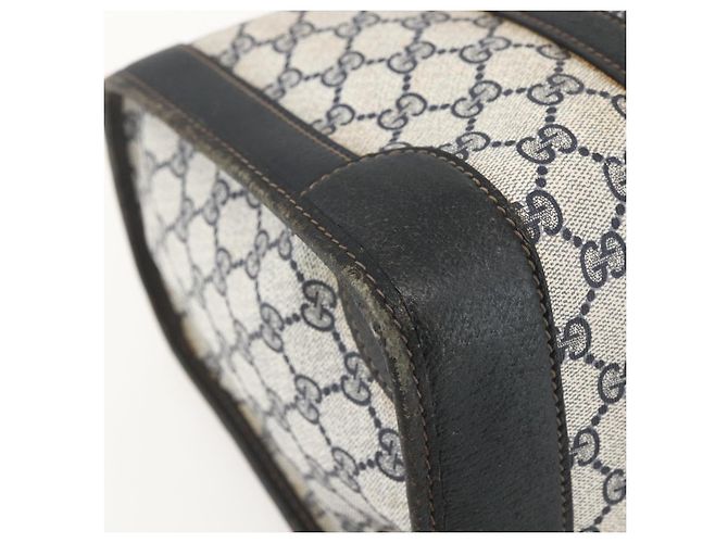 Borsa a Mano GUCCI GG Supreme PVC Blu Navy Oro Auth ka1142 D'oro - vista 16
