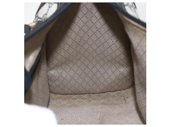 Borsa a Mano GUCCI GG Supreme PVC Blu Navy Oro Auth ka1142 D'oro - vista 19