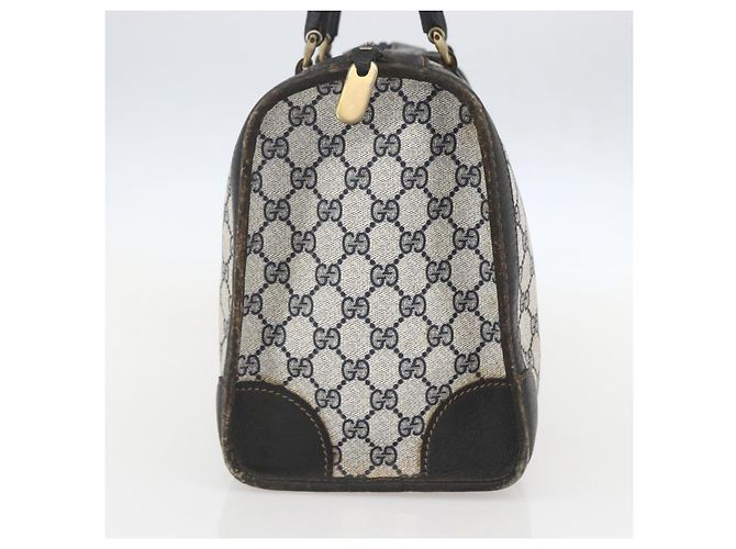 Borsa a Mano GUCCI GG Supreme PVC Blu Navy Oro Auth ka1142 D'oro - vista 3