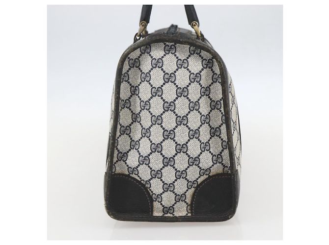 Borsa a Mano GUCCI GG Supreme PVC Blu Navy Oro Auth ka1142 D'oro - vista 4