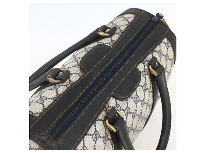 Borsa a Mano GUCCI GG Supreme PVC Blu Navy Oro Auth ka1142 D'oro - vista 6