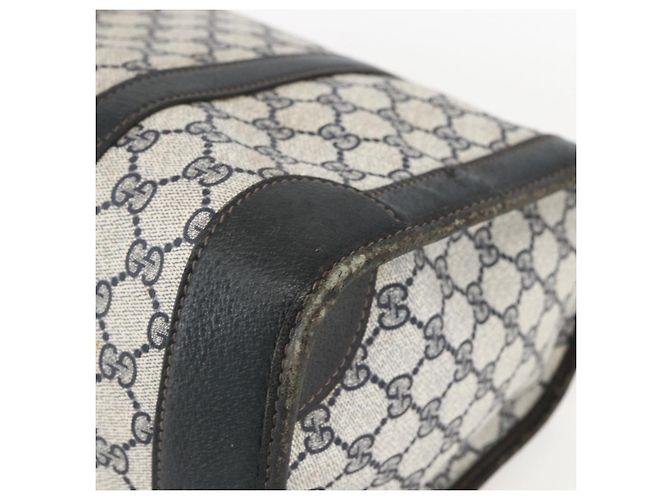 Borsa a Mano GUCCI GG Supreme PVC Blu Navy Oro Auth ka1142 D'oro - vista 9