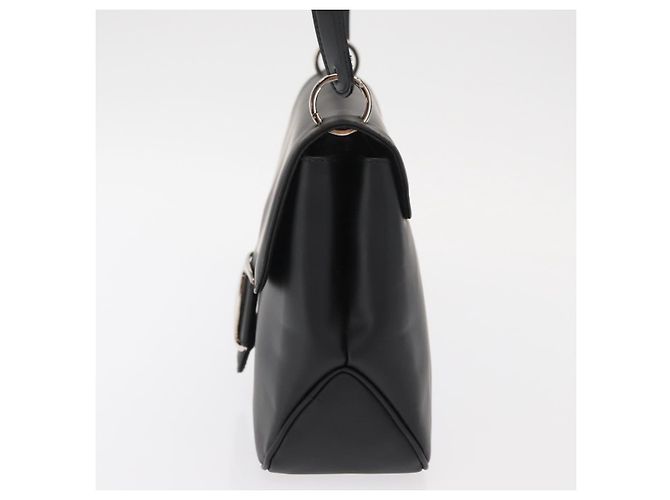 Borsa a Spalla Vala in Pelle Nera e Argento di Salvatore Ferragamo Auth bs31823 Nero - vista 4