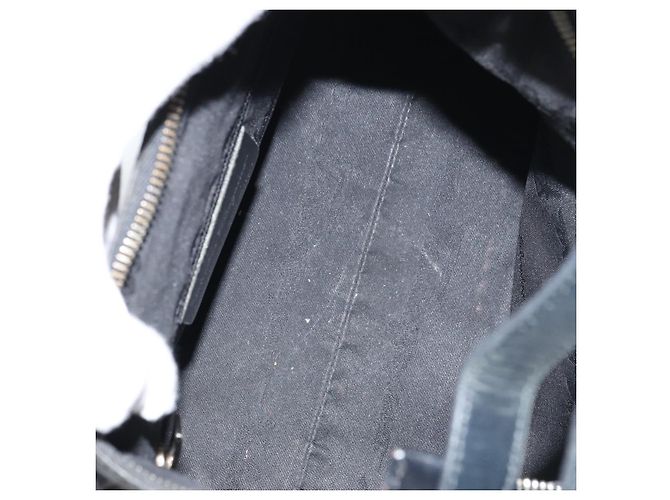 Borsa a Spalla Gancini in Nylon Nero e Argento di Salvatore Ferragamo Auth bs32062 - vista 11