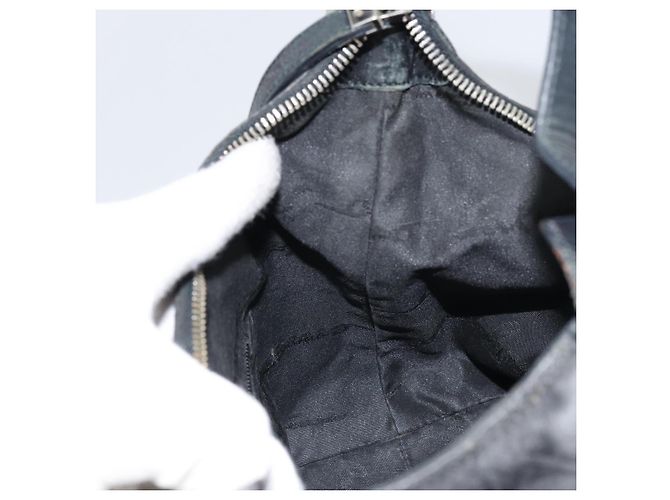Borsa a Spalla Gancini in Nylon Nero e Argento di Salvatore Ferragamo Auth bs32062 - vista 17