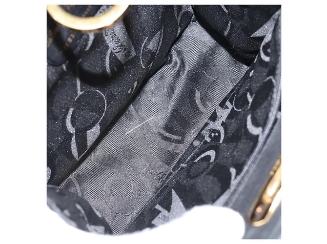 Borsa a Spalla Gancini Chain di Salvatore Ferragamo in Camoscio Nero e Oro Auth 148567 D'oro - vista 11