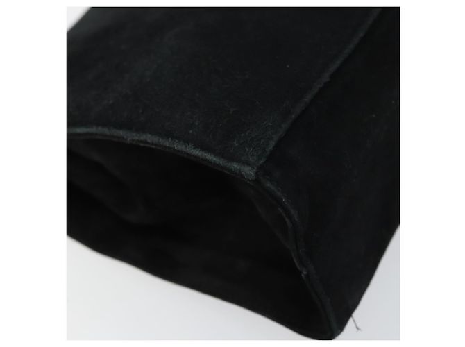Borsa a Spalla Gancini Chain di Salvatore Ferragamo in Camoscio Nero e Oro Auth 148567 D'oro - vista 16