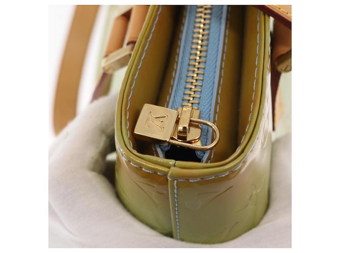 LOUIS VUITTON Handtasche Monogram Vernis Houston Baby Blau M91005 LV Auth 157739 Hellblau - Ansicht 10