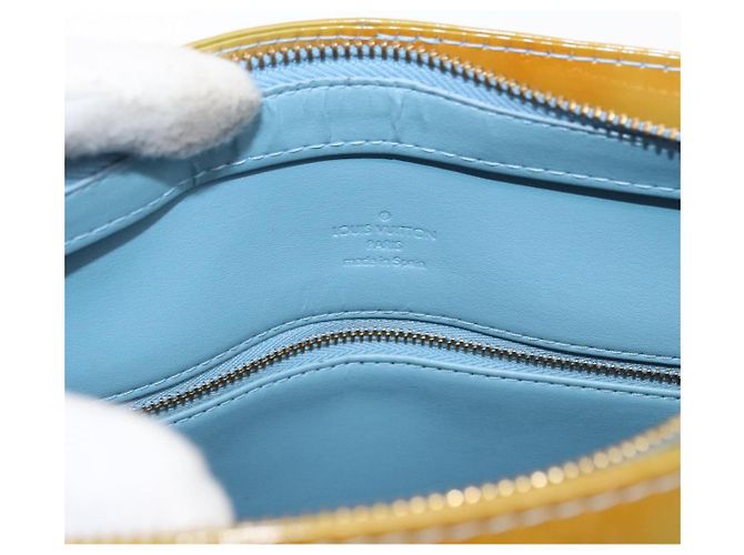 LOUIS VUITTON Handtasche Monogram Vernis Houston Baby Blau M91005 LV Auth 157739 Hellblau - Ansicht 18