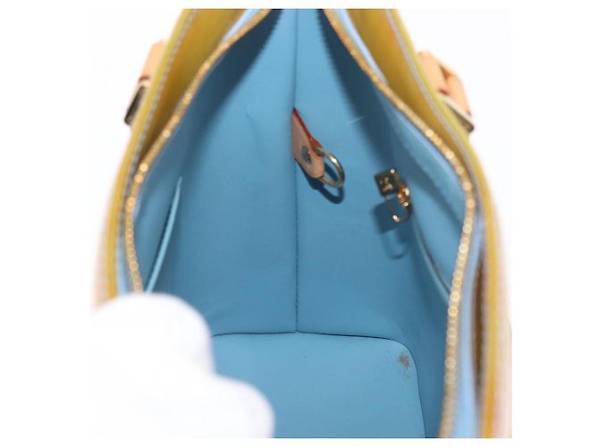 LOUIS VUITTON Handtasche Monogram Vernis Houston Baby Blau M91005 LV Auth 157739 Hellblau - Ansicht 20