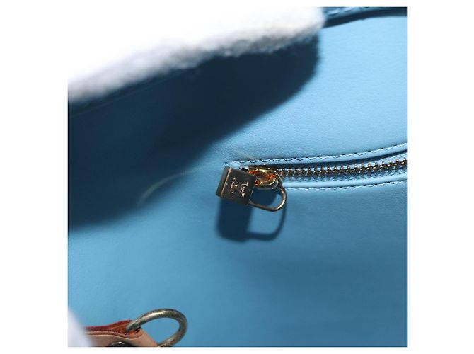 LOUIS VUITTON Handtasche Monogram Vernis Houston Baby Blau M91005 LV Auth 157739 Hellblau - Ansicht 21