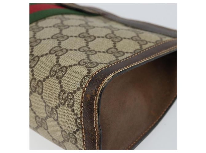 Borsa Gucci GG Supreme Web Sherry Line PVC Beige Rosso 37 014 2125 Auth ar13858 - vista 10