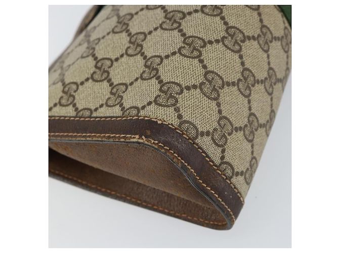 Borsa Gucci GG Supreme Web Sherry Line PVC Beige Rosso 37 014 2125 Auth ar13858 - vista 11