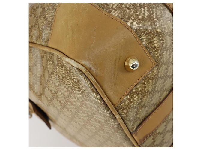 Céline Borsa Boston in tela Macadam CELINE PVC Beige Oro Auth 151574 D'oro - vista 14