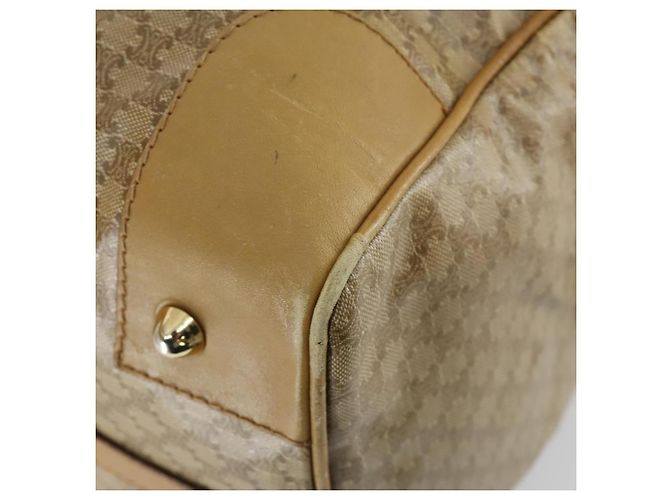 Céline Borsa Boston in tela Macadam CELINE PVC Beige Oro Auth 151574 D'oro - vista 15