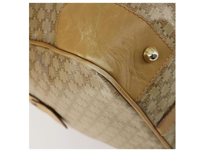 Céline Borsa Boston in tela Macadam CELINE PVC Beige Oro Auth 151574 D'oro - vista 16