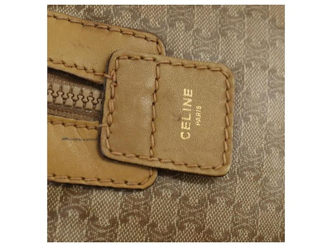Céline Borsa Boston in tela Macadam CELINE PVC Beige Oro Auth 151574 D'oro - vista 19