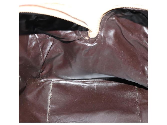 Céline Borsa Boston in tela Macadam CELINE PVC Beige Oro Auth 151574 D'oro - vista 20