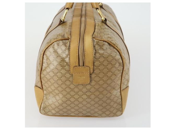 Céline Borsa Boston in tela Macadam CELINE PVC Beige Oro Auth 151574 D'oro - vista 3