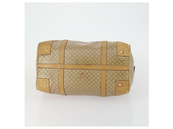 Céline Borsa Boston in tela Macadam CELINE PVC Beige Oro Auth 151574 D'oro - vista 5