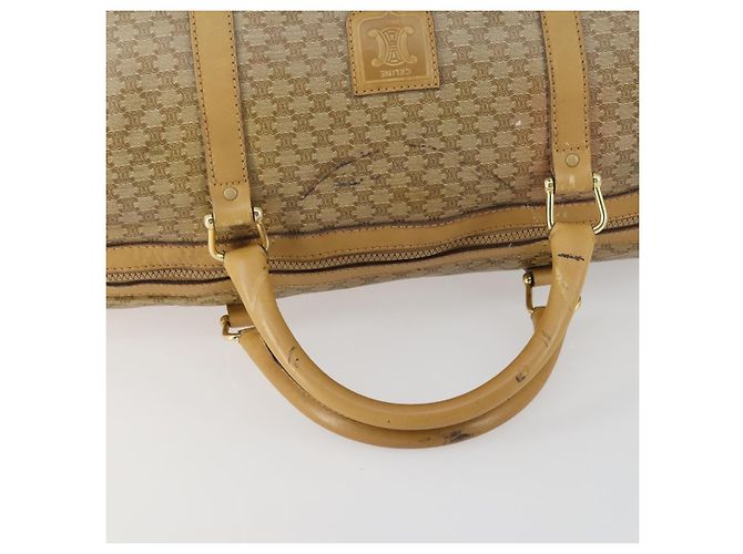 Céline Borsa Boston in tela Macadam CELINE PVC Beige Oro Auth 151574 D'oro - vista 7