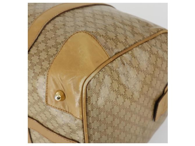 Céline Borsa Boston in tela Macadam CELINE PVC Beige Oro Auth 151574 D'oro - vista 9
