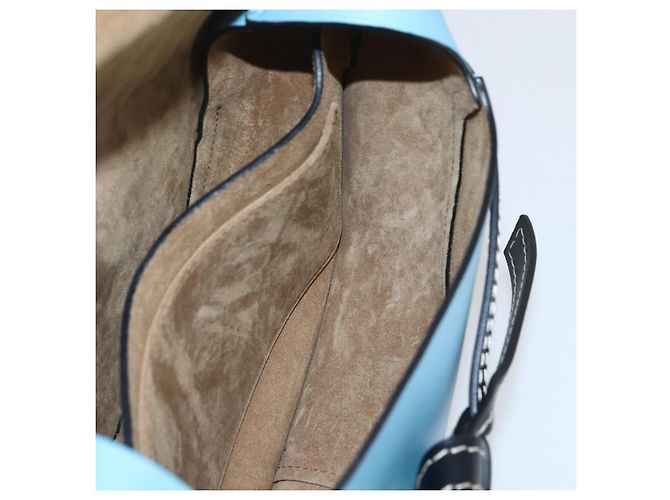 Borsa LOEWE Gate Piccola Borsa a Spalla Pelle Azzurro Chiaro Oro Auth 159318SM D'oro Blu chiaro - vista 18