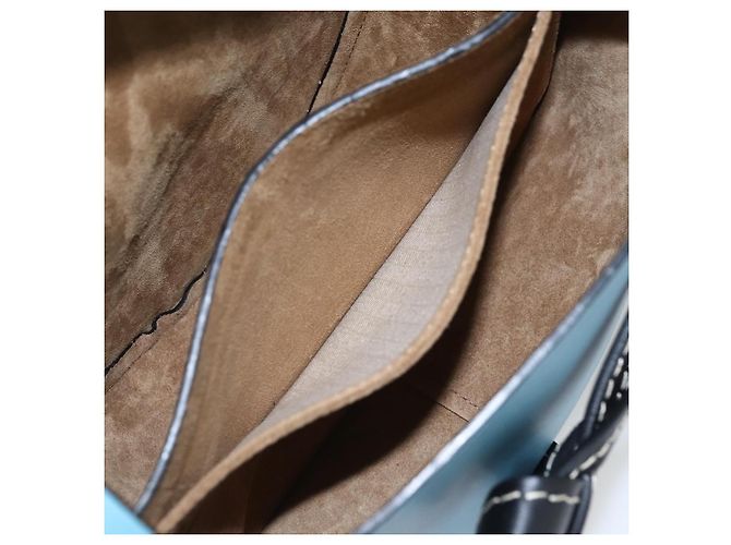 Borsa LOEWE Gate Piccola Borsa a Spalla Pelle Azzurro Chiaro Oro Auth 159318SM D'oro Blu chiaro - vista 20