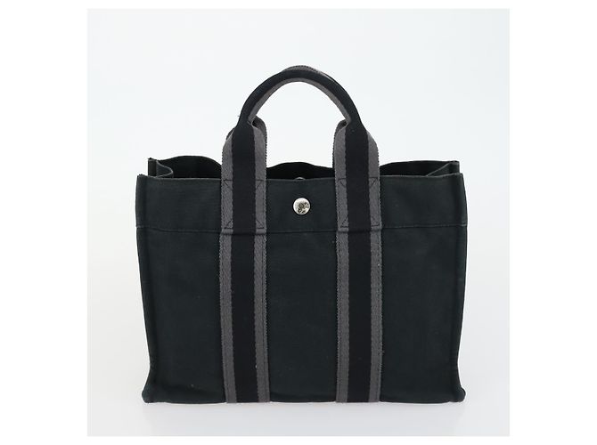Hermès HERMES Borsa Fourre Tout PM in Tela 2 Set Nera Auth 157076 Nero - vista 11