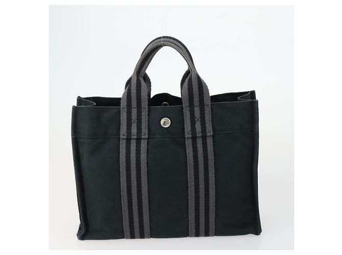Hermès HERMES Borsa Fourre Tout PM in Tela 2 Set Nera Auth 157076 Nero - vista 3