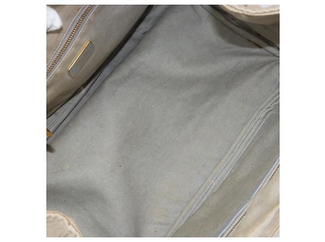 PRADA Borsa Tote Kanapa MM Canvas Beige Oro Auth bs32043 D'oro - vista 10
