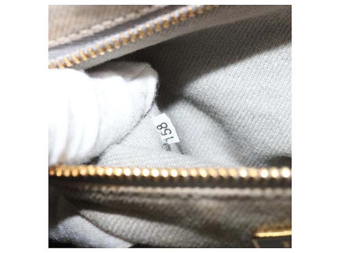 PRADA Borsa Tote Kanapa MM Canvas Beige Oro Auth bs32043 D'oro - vista 12