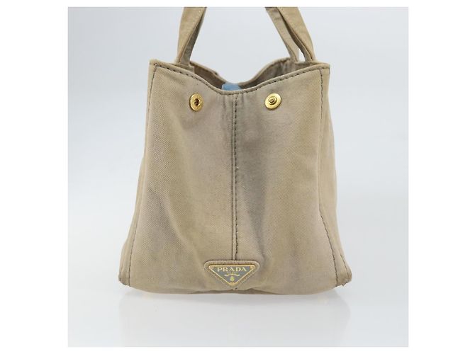 PRADA Borsa Tote Kanapa MM Canvas Beige Oro Auth bs32043 D'oro - vista 3
