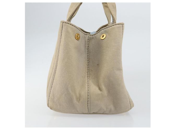 PRADA Borsa Tote Kanapa MM Canvas Beige Oro Auth bs32043 D'oro - vista 4