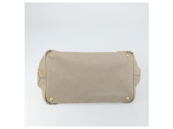 PRADA Borsa Tote Kanapa MM Canvas Beige Oro Auth bs32043 D'oro - vista 5