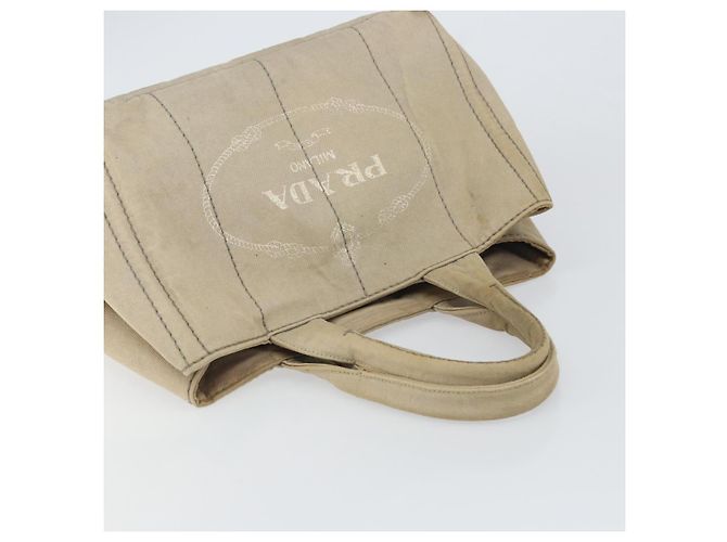 PRADA Borsa Tote Kanapa MM Canvas Beige Oro Auth bs32043 D'oro - vista 6