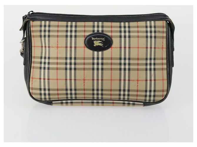 Autre Marque Borsa a mano in tela Burberrys Nova Check 3 pezzi Beige Auth ki6243 - vista 2