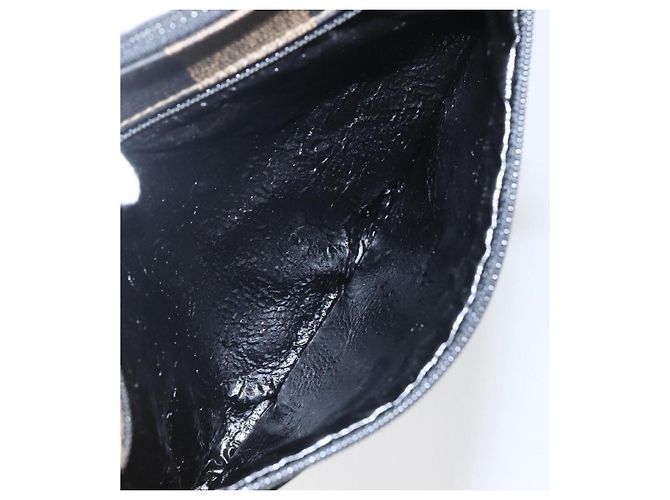 Pequin FENDI Pecan Canvas Tasche PVC Schwarz Braun Auth 157951 - Ansicht 10