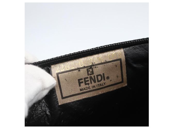 Pequin FENDI Pecan Canvas Tasche PVC Schwarz Braun Auth 157951 - Ansicht 12