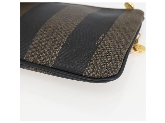 Pequin FENDI Pecan Canvas Tasche PVC Schwarz Braun Auth 157951 - Ansicht 15